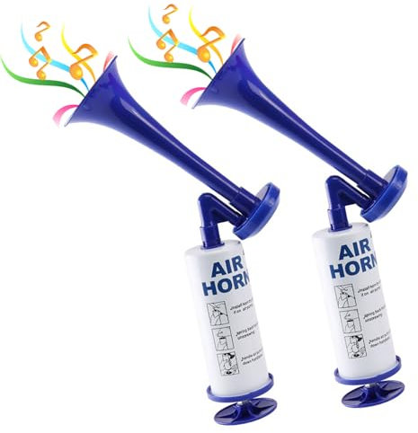 UMLIPOT Air Horn, Handheld Signalhorn, Fanfare Horn, Metall Klassische Lufthorn, TröTe Drucklufthorn, Druckluft Hupe. (blau-2)
