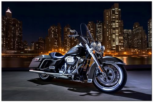 Printonia Wandbild m Leinwandgemalde Bild Leinwandbild Motorrad Motor Harley-Davidson Road King Special