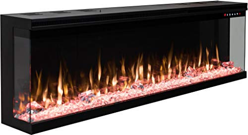 Chimenea eléctrica LED Unique 120 NH AFLAMO - Chimenea 3D de tres lados sin función de calefacción