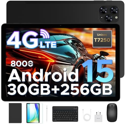 DOOGEE TAB G6 11 inch Android 15 Tablet, 30GB+256GB/2TB tablet with sim card slot, 8000 mAh & T7250 Octa Core Android Tablets, 4G LTE+Netflix+BT 5.0+GPS, Tablets with Keyboard, Pen, Mouse & Case