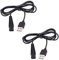 2 Stück Ladekabel für Braun Rasierer Serie 9, 8, 7, 6, 5, 3, 1 & Silk-épil 9, 7, 5, 12V Ladegerät für Braun Rasierer, Ersatz Netzkabel für Braun Rasierer und Trimmer, Schwarz, 1m Länge