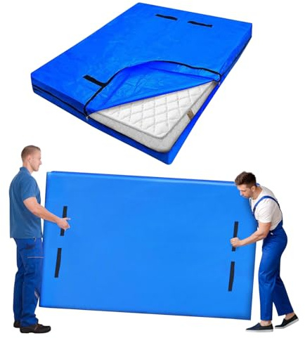 Mattress Cover for Moving & Storage, 208x160x38cm Waterproof Durable Mattress Bag with 8 Sturdy Handles, Heavy-Duty Zipper, Reusable Mattress Protector, King Size