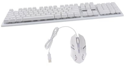 HOMOBABE 1juego Teclado y Ratón Mecánico Luminiscente USB para Gaming Diseño Ergonómico para Oficina y Hogar Compatible Pc y Portátiles