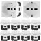 Voltix Set di 10 Prese Schuko 2P+T 10/16A 250V Compatibili con Bticino Matix, Colore Bianco, Design Moderno e Installazione Facile (10)