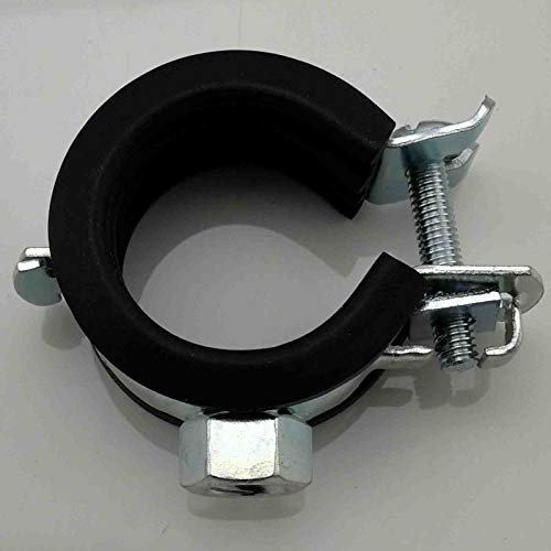 10 Stück Rohrschellen 50-56 mm, 1 1/2 Zoll Gelenkrohrschellen Gelenkschellen mit Gummieinlage DIN 4109