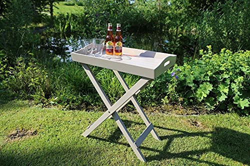 Beauty.Scouts Outdoor Collar Edition DEST Stehtablett Mauritius (B/L/H) ca 60x40x72 Gartentisch Terrassentisch Tablett grau