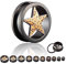 Treuheld Stern Flesh Tunnel - Stahl - Schwarz - Leopard 8 mm