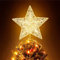 NICEXMAS Albero di Natale Topper LED Star Batteria Operated Treetop Decorazione (Oro)