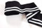 Strickbündchen, einfaches Collegebündchen Schwarz mit weißen Streifen, 135 cm, Schwarz