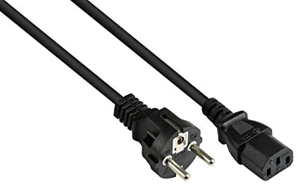 Good Connections Netzkabel - 1,8 m - Schutzkontakt-Stecker Typ E+F (CEE 7/7, gerade) an C13 Kaltgerätebuchse (gerade) - KUPFERLEITER CU - 0,75 mm² - KALTGERÄTE-Anschlusskabel - SCHWARZ