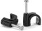 Nartel® Round Cable Clip, 8mm - Black, Pack of 100
