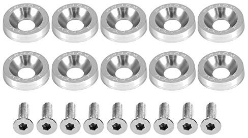 Auto M6 Unterlegscheibe Edelstahl Aluminium Linsenkopfschraube Flachrunddichtung Kotflügel Metrisch Spacer Standard Hardware Werkzeug Befestigungsschraube(SILBER)