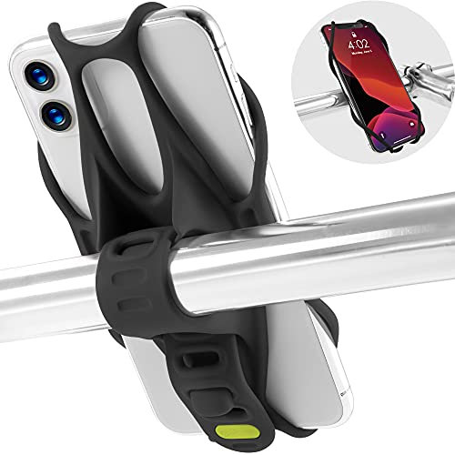 BONE Bike Tie 3, Silicone Phone Mount for Handlebar, Universal Cycling Cell Phone Holder for 5.8–7.2 Smartphones, Compatible with iPhone 16 15 14 13 Pro Max, Samsung (Black)