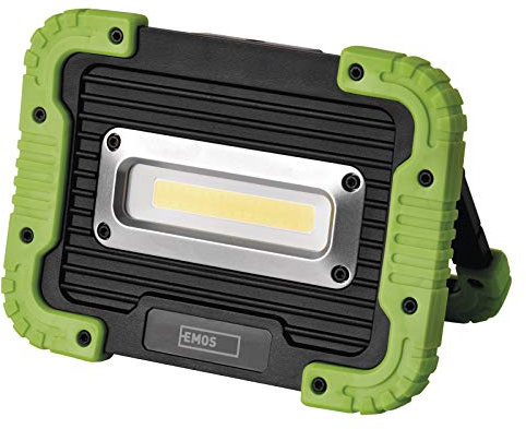 EMOS LED-Arbeitsleuchte, aufladbare Campinglampe mit Powerbank, wasserdichter tragbarer LED-Strahler, 600 lm, 35 m Leuchtweite, 3000 mAh Akku mit 3,5 St. Leuchtdauer und USB-Kabel, P4534