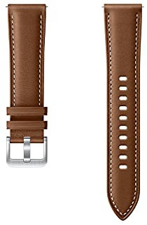 Samsung Stitch Leather Armband ET-SLR85, Uhrenarmband für Galaxy Watch3 mit 20 mm Stegbreite, Echtleder-Armband in Braun