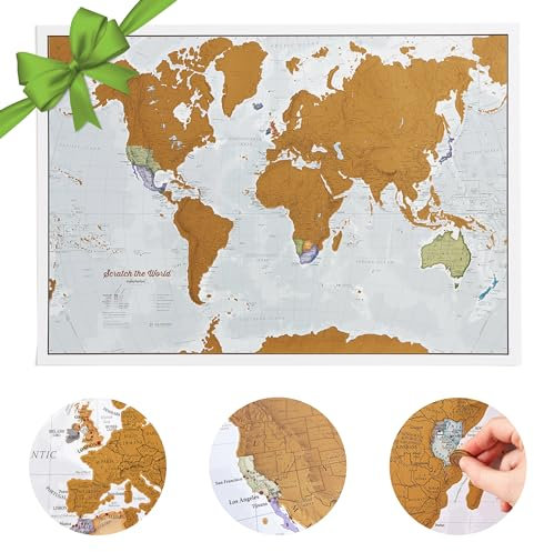 Weltkarte Zum Rubbeln mit Geschenkröhre - Maps International - Aktualisiert 2025 - Das perfekte Geschenk für alle Reisen - Kartografische Details mit Länder - und Staatsgrenzen -59x42 cm