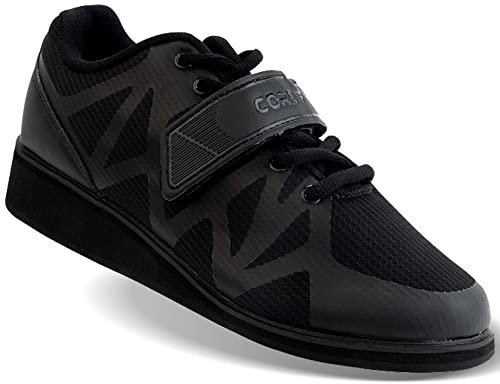 Core Gewichtheberschuhe, Powerlifting Schuhe, Gewichtheberschuhe für Herren und Damen, Shoes for Weightlifting and Bodybuilding, Squat Schuhe, Gewichtheber Schuhe, Kreuzheben Schuhe Schwarz 44 EU