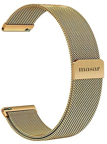 masar 20mm Mesh Gold Magnet uhrarmband Milanese Mesh Multibrand - Milanaise, uhrenarmband Magnetisches, Armbanduhr, Magnetarmbänder Goldfarben 20