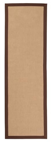 carpetfine Sisalteppich Läufer Braun 80x400 cm | Moderner Teppich für Wohn- und Schlafzimmer