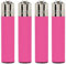 Clipper ® Feuerzeug Clipper Feuerzeuge Classic Rosa Flou Pink 4er Set + 1 x Dhobia Clipper