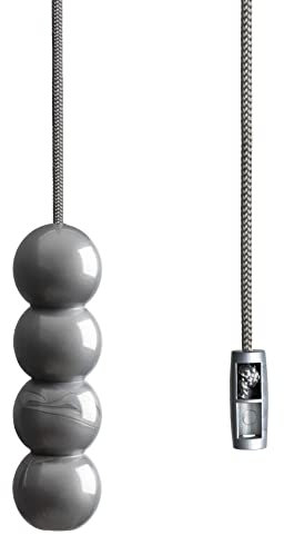 sleeklight Light Pull Cord String with a Silver Bead Style Handle, Choice of Metallic Silver and Jet Black Cord Colours. (Metallic Silver Cord)