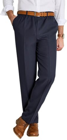 Chums Men's Pack of 2 Elasticated Waist Pull-On Trousers with Drawcord Navy 32W / 31L