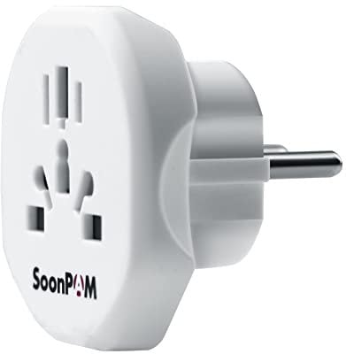 Reisestecker, Steckeradapter Welt zu Europa Reiseadapter Steckdosenkonverter 1 Packung Euro Steckdosenadapter für EU-Länder einschließlich Deutschland Italien Frankreich Spanien Griechenland