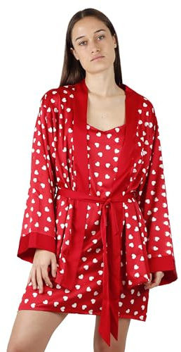 Aznar Innova ADMAS Ensemble de chemise de nuit sexy Kimono Baby Doll Pyjama pour femme deux pièces élégant, Kimono 57470, M