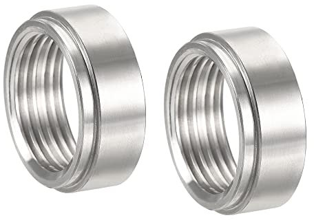 sourcing map Saldare sul Raccordo Bung 3/4NPT Femmina Lega di Alluminio Tubo Filettatura Connettore Argento Tono 2pcs