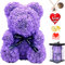 xixi-home Ours en Rose,Fleur Ours,25 CM Nounours en Rose Cadeau Rose Eternelle Saint Valentin Ours à Fleurs avec lumière LED Carte Cadeau, Coffret Cadeau,Anniversaire Fete des Meres