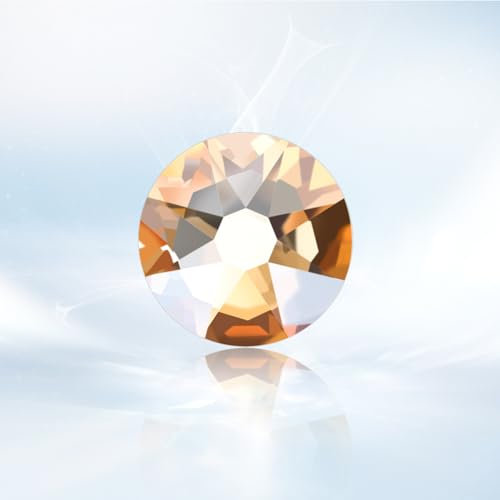 Novani Golden Shadow Rhinestones 1440pcs Flat Back Round Rhinestone Style 2088 Sparkly Crystal Gemstones for Nail Art and Crafting SS6,1.9-2.0mm