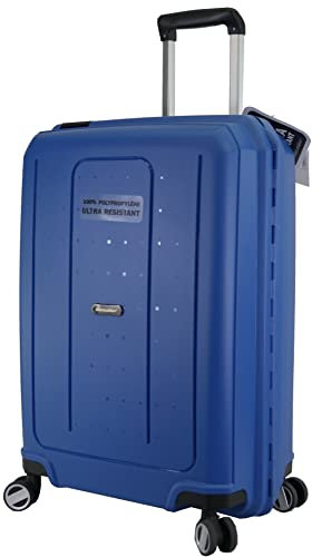 METZELDER Valise Rigide CLICKER Coque Incassable 100% Polypropylène, Fermeture multipoints, Trolley extérieur Garantie 3 Ans Garantie 1 an (Bleu (Blue) Jean, M - Medium - 66L - 65x45x27cm - 4,2kg)