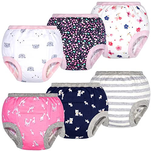 BIG ELEPHANT Baby-Töpfchen-Trainingsunterwäsche, weiche, saugfähige Baumwoll-Trainingshose, 6er-Pack, 2T