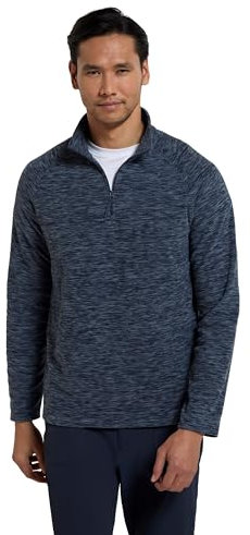 Mountain Warehouse Snowdon Mens Micro Fleece Top - Warm, Breathable, Quick Drying, Zip Collar Fleece Sweater, Soft & Smooth Pullover - For Spring Summer, Travelling, Walking Navy XL
