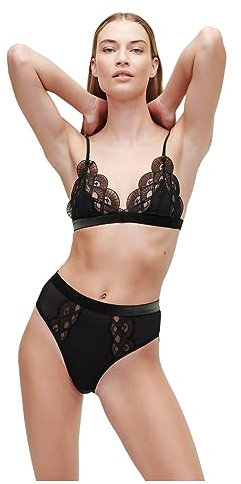 KARL LAGERFELD Damen Bestickter Fächer Dreieck BH Schwarz M