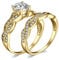 JewelryPalace 1.5ct Zircone Cubique Infini Bague Femme Argent 925, Bague de Fiançailles Femme, Plaque Or Jaune Bagues Anniversaire Mariage Promise Alliance Couple Nuptiale Ensembles, Bijoux femme,