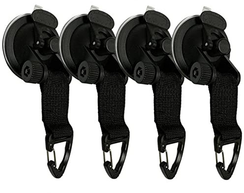 Fituenly 4 Stück Saugnapf Sicherungshaken Zurrgurt Sicherungshaken Für Auto Seitenmarkise Zelte Camping Plane Zubehör