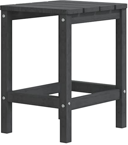 vidaXL Adirondack Garden Side Table, Durable HDPE Construction, Weather-Resistant Outdoor Patio Furniture, Easy Maintenance, Anthracite - 38x38x46 cm