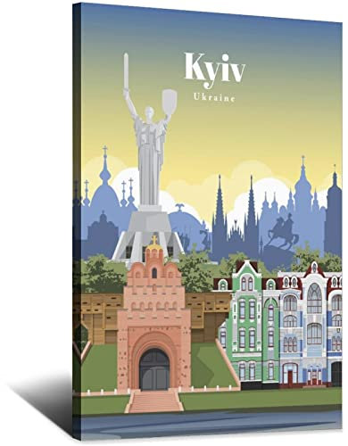 EWPLOREWASP Kyiv Vintage Reiseposter Leinwand Kunst Poster Geschenk Wanddekoration Gemälde Poster Dekorative Poster