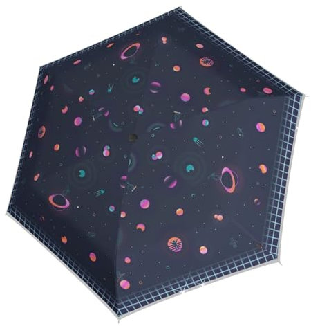 Knirps Regenschirm I.050 Medium Manual Moonman mit Schirmtasche I kleiner Regenschirm für unterwegs I Handöffner Taschenschirm I Mini Schirm windstabil & leicht