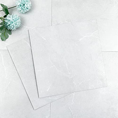Hode PVC Bodenbelag Vinylboden Selbstklebend Fliesen Klebefliesen Boden Aschegrau Marmor 30cmX30cm Wasserdicht 0,9m² Dicke1,5mm 10 Fliesen