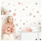DEKO KINDERZIMMER Wandsticker Punkte für Babyzimmer 120 Stück Wandtattoo Dots Kreise zum Kleben in Rosa Beige Grau Set Kinderzimmer Wandaufkleber DK1000A-09