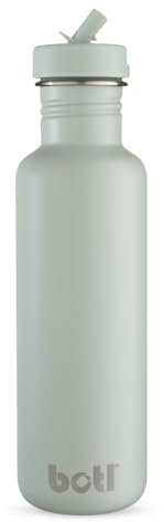 BOTL – Tough Canteen Water Bottle with Leakproof Straw Lid, Stainless Steel Water Bottle, Non-Insulated, Eco Bottle, 800ml, Sage Green