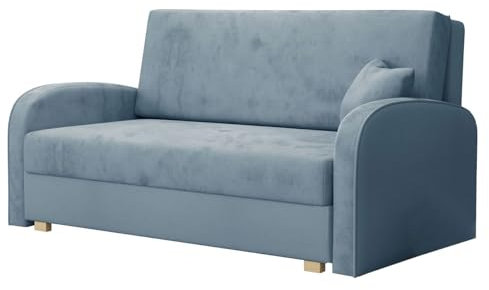 Mirjan24 Sofa Viva Soft III mit Schlaffunktion, 3 Sitzer Polstersofa mit Bettkasten inkl. Kissen, Sofagarnitur, Schlafsofa, Bettsofa, Wohnlandschaft, Holzfüße (Mono 239 + Sorriso 14)