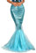 TiaoBug Damen Meerjungfrau Rock Pailletten Röcke Bodenlang Maxirock Kostüm Meerjungfrauenschwanz zum Karneval Fasching Motto Party Outfits Blau B 5XL