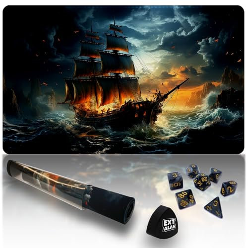 Extalas Führe intensive Kämpfe mit unserer rutschfesten MTG-Spielmatte – ideal für Magic: The Gathering Showdowns, enthält eine stilvolle Aufbewahrungsröhre und ein extra 7-Würfel-Set! (8, Spielmatte