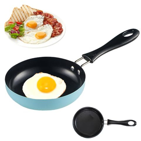 LOMUG Mini Bratpfanne, 12CM Kleine Pfanne, Antihaft Pfanne, Tragbare Mini-Bratpfanne für Eiern, Speck, Schinkenscheiben, Steaks, Camping, Induktionsherd