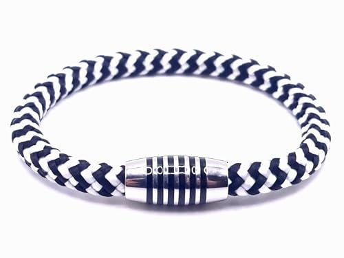 Generisch JoJewelry Armband mit emailliertem Edelstahlmagnetverschluss (Black white waves, 19.00)