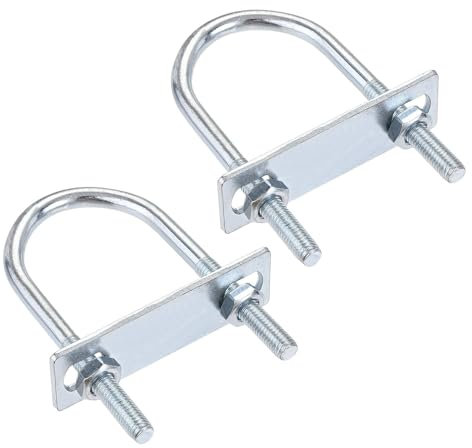 TA-VIGOR 2 sets M8 Round U-Bolts, 45mm Inner Width 100mm Length Steel U-Bolts with Nut, Plate for Attaching Piping Conduit Cable Tube Brackets Boat Trailer