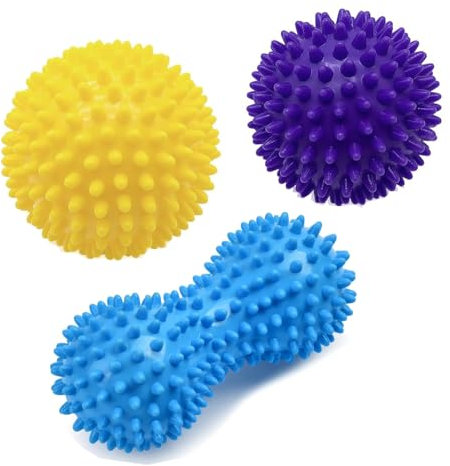 JJiaoLinin Massagebälle Faszienball,3er Set Igelball Set Igelbälle Massageball Fußmassage Balls Satz Igel Massage Ball Faszien Ball mit kleinen harten Igel Ball für Rücken Beine Füße Hände